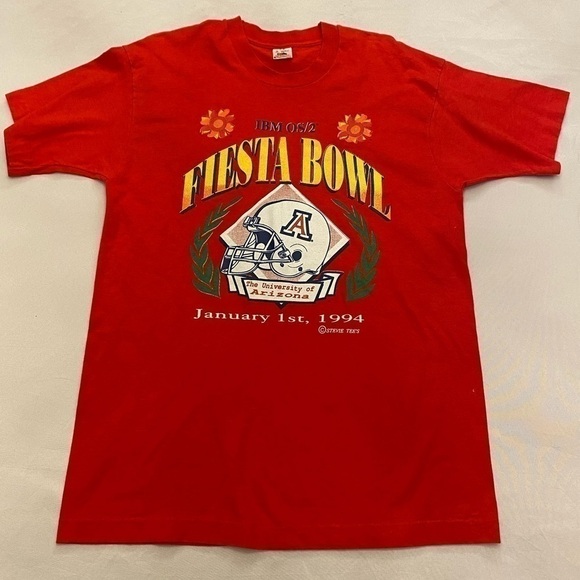 FRUIT OF THE LOOM Vintage 1994 UofA Fiesta Bowl T-Shirt, Single Stitch, Large - Picture 1 of 2